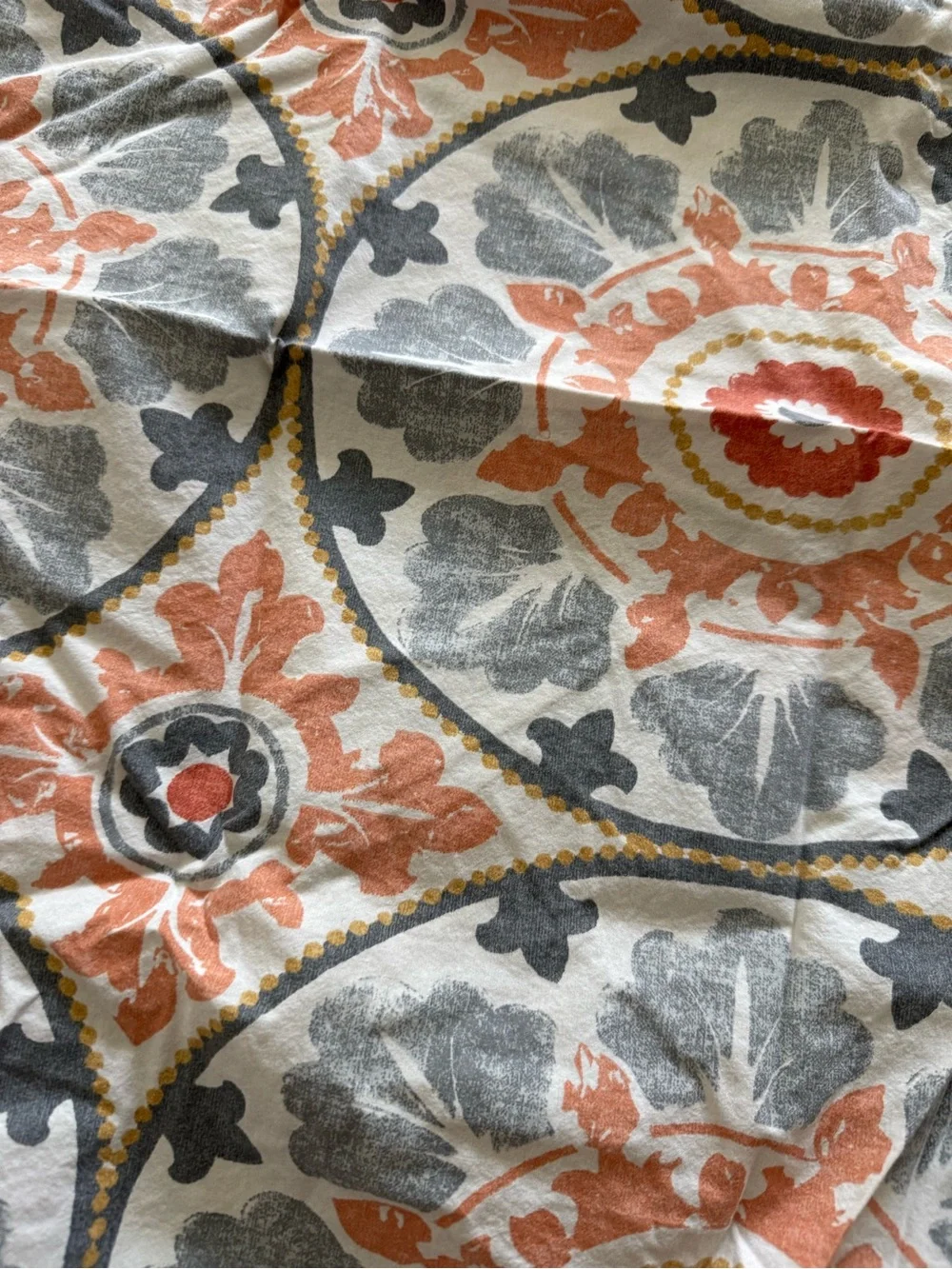 Pottery Barn Medallion Throw Euor Pillow Covers in Orange and Gray